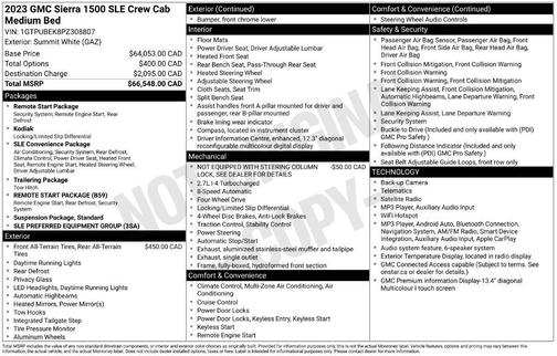 White 2023 GMC Sierra 1500 SLE