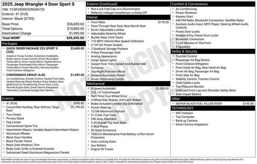 2025 Jeep Wrangler Sport