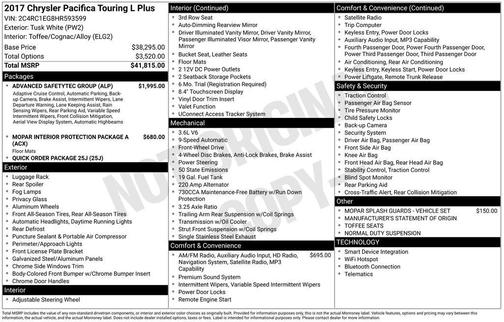 2017 Chrysler Pacifica Touring-L Plus
