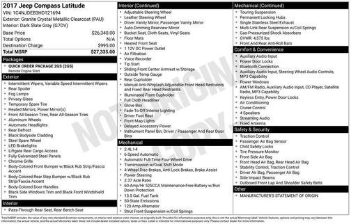 Granite Crystal Clearcoat Metallic 2017 Jeep Compass Latitude