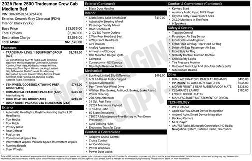 2026 RAM 2500 Tradesman