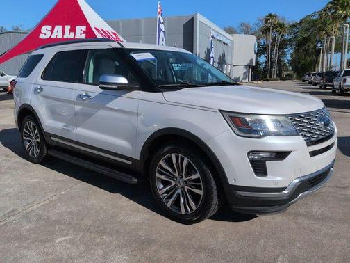 White Platinum Clearcoat Metallic 2018 Ford Explorer Platinum