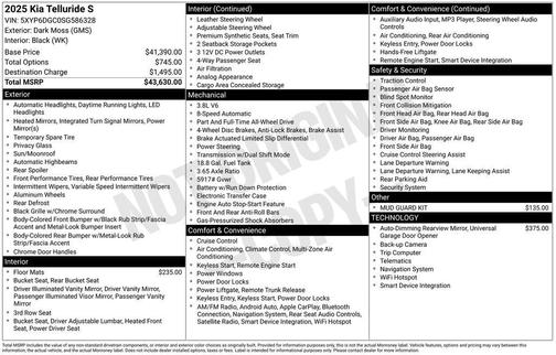 2025 Kia Telluride S
