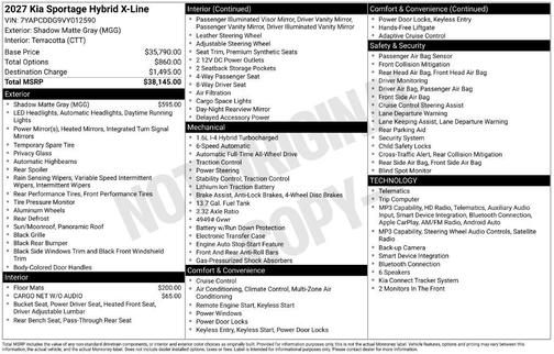 Shadow Matte Gray 2027 Kia Sportage X-Line