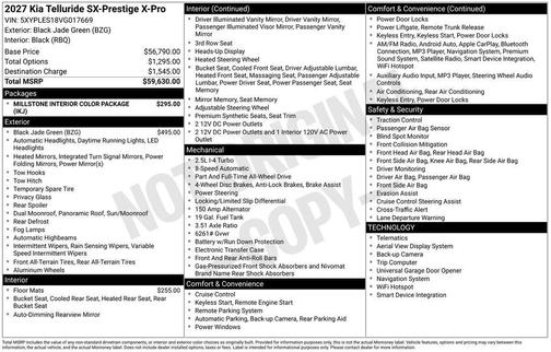 2027 Kia Telluride X-Pro SX-Prestige