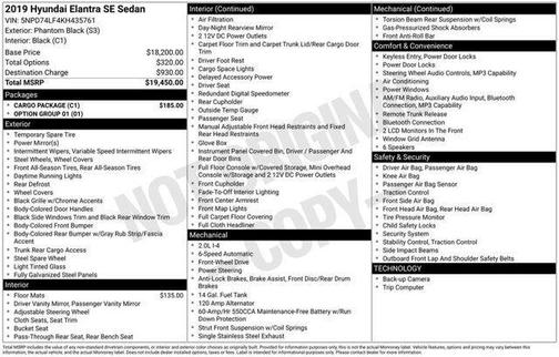 2019 Hyundai ELANTRA SE