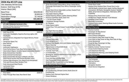 2026 Kia K5 GT-Line FWD