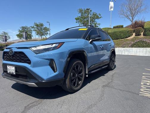 Cavalry Blue/Midnight Black Metallic 2025 Toyota RAV4 Hybrid SE