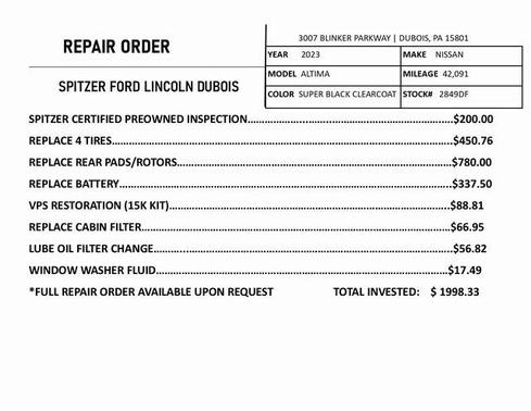 2023 Nissan Altima 2.5 SV