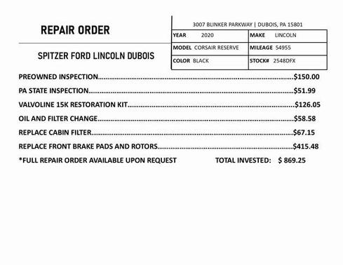 2020 Lincoln Corsair Reserve