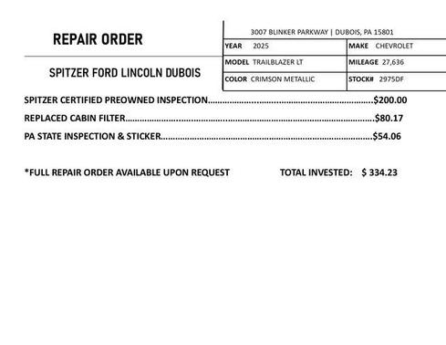 2025 Chevrolet Trailblazer LT