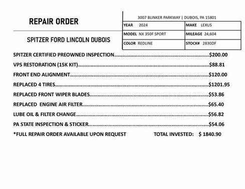 2024 Lexus NX 350 F SPORT Handling