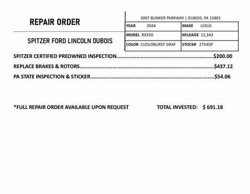 2024 Lexus TX 350 Base
