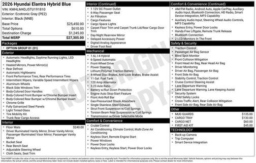 2026 Hyundai ELANTRA HEV Blue