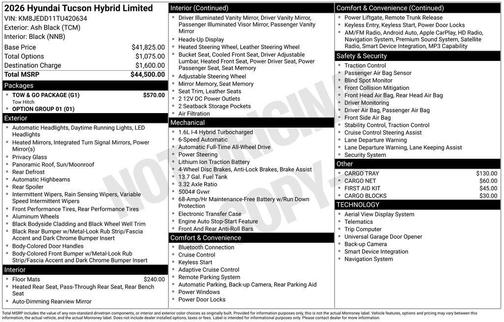 2026 Hyundai TUCSON Hybrid Limited