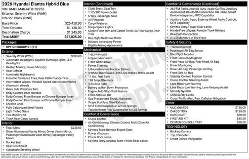 2026 Hyundai ELANTRA HEV Blue