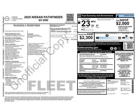 Deep Ocean Blue Pearl 2025 Nissan Pathfinder SV FWD