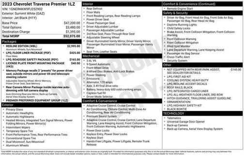 Summit White 2023 Chevrolet Traverse Premier