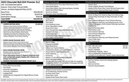 2022 Chevrolet Bolt EUV Premier