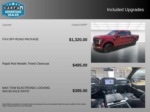 Rapid Red Metallic Tinted Clearcoat 2025 Ford F-150 Platinum