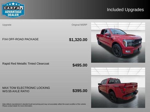 Rapid Red Metallic Tinted Clearcoat 2025 Ford F-150 Platinum