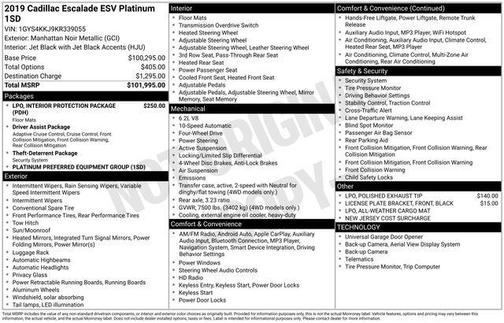 2019 Cadillac Escalade ESV Platinum