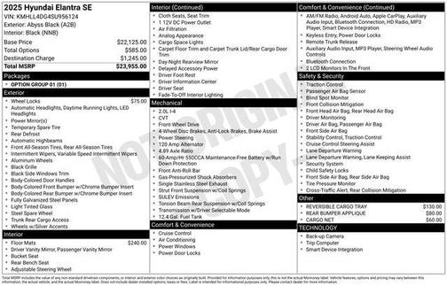 2025 Hyundai ELANTRA SE