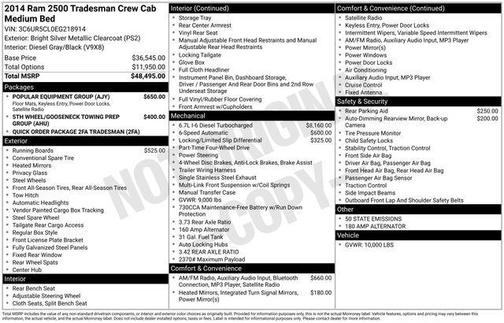 2014 RAM 2500 Tradesman