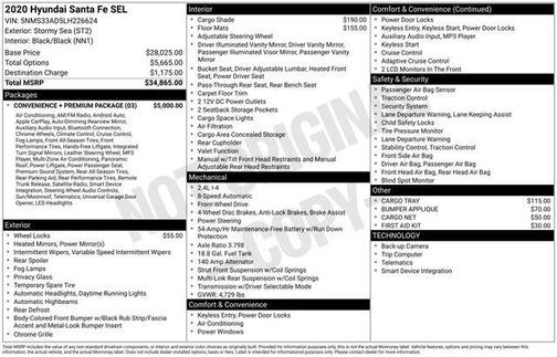 2020 Hyundai SANTA FE 2.4 SEL