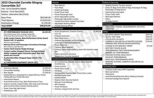2023 Chevrolet Corvette Stingray w/3LT