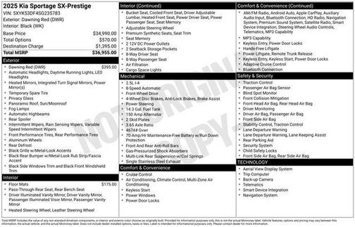 Red 2025 Kia Sportage SX-Prestige