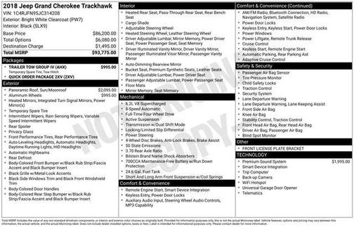 2018 Jeep Grand Cherokee Trackhawk