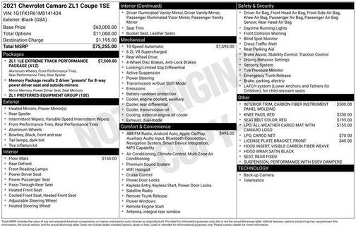 2021 Chevrolet Camaro ZL1
