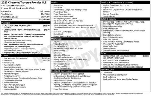 Mosaic Black Metallic 2023 Chevrolet Traverse Premier