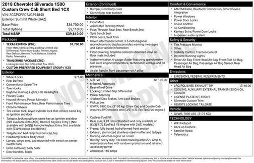 2018 Chevrolet Silverado 1500 Custom