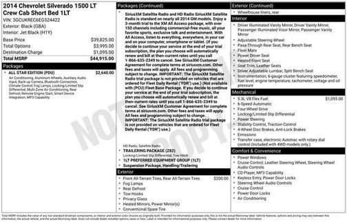 Black 2014 Chevrolet Silverado 1500 LT