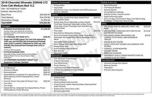 Red 2018 Chevrolet Silverado 2500 LTZ