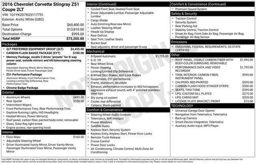 2016 Chevrolet Corvette Stingray Z51