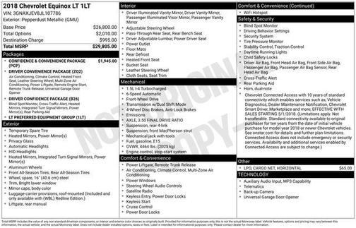 Pepperdust Metallic 2018 Chevrolet Equinox 1LT