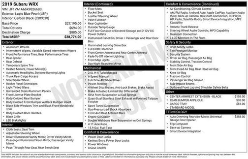 2019 Subaru WRX Base