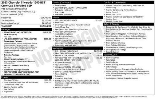 Sterling Gray Metallic 2023 Chevrolet Silverado 1500 RST