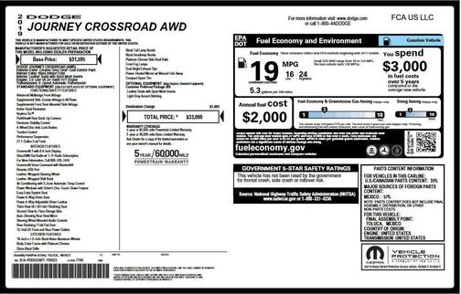 Gray 2019 Dodge Journey Crossroad