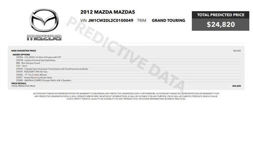 2012 Mazda Mazda5 Grand Touring