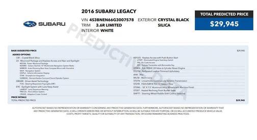 Crystal Black Silica 2016 Subaru Legacy Limited
