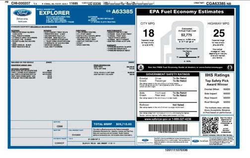 Black 2012 Ford Explorer Base