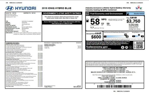 Black Noir Pearl 2018 Hyundai IONIQ Hybrid Blue