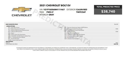 Cajun Red Tintcoat 2021 Chevrolet Bolt EV FWD LT