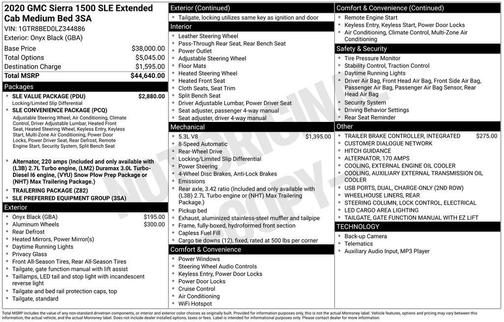 Onyx Black 2020 GMC Sierra 1500 SLE