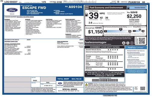 Oxford White 2023 Ford Escape Active