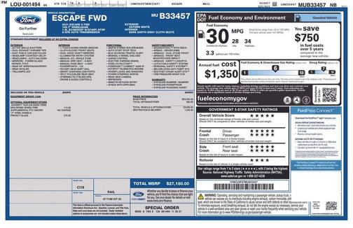 Oxford White 2021 Ford Escape S